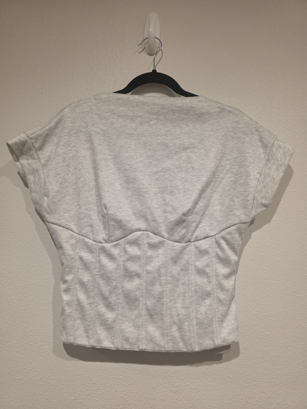 Light Gray Women's Short Sleeve Corset Top